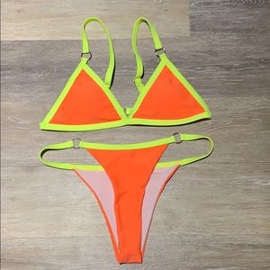 Large neon orange bikini